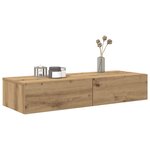 vidaXL Étagère murale avec tiroirs chêne artisanal bois d'ingénierie