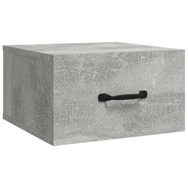 vidaXL Table de chevet murale Gris béton 35x35x20 cm