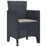 vidaXL Chaise de jardin 4 Pièces Anthracite 53 x 49 x 85 cm PP