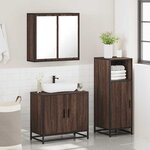 vidaXL Ensemble de meubles de salle de bain 3 Pièces Chêne marron