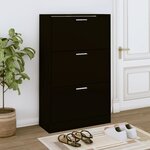 vidaXL Armoire à chaussures Noir 63x24x103 cm Bois d'ingénierie