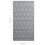 vidaXL Tapis d'extérieur ARAKIL Blanc et noir 160x230 cm PP