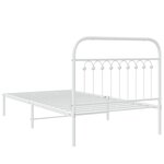 vidaXL Cadre de lit métal sans matelas et tête de lit blanc 100x190 cm