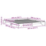 vidaXL Cadre de Lit Blanc Bois 200 x 200 cm Résistant Lit Blanc