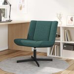 vidaXL Chaise pivotante Vert foncé 63 x 75 x 76 cm tissu