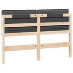 vidaXL Tête de lit capitonnée Gris Naturel et Foncé 135 cm Pin massif