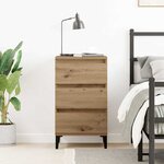 vidaXL Cabinet de chevet avec tiroir chêne artisanal 40 x 35 x 70 cm