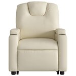 vidaXL Fauteuil inclinable de massage électrique crème similicuir