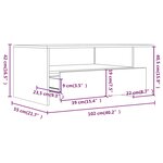 vidaXL Table basse chêne sonoma 102x55x42 cm bois d'ingénierie