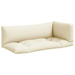 vidaXL Coussins de palette lot de 3 crème tissu