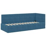 vidaXL Cadre de lit d'angle avec matelas 2 Pièces Bleu Velours