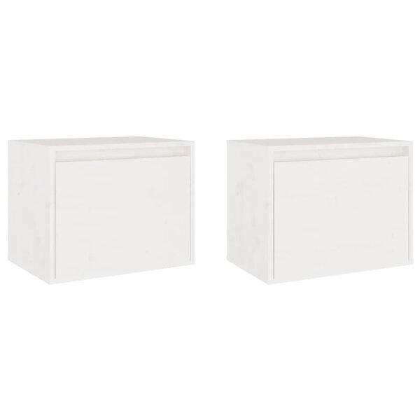 vidaXL Armoires murales 2 Pièces Blanc 45x30x35 cm Bois de pin massif