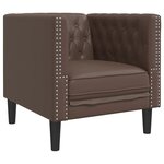 vidaXL Ensemble de canapé Chesterfield 3 Pièces marron similicuir