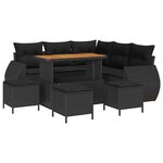 vidaXL Ensemble de canapé de jardin 9 Pièces Noir polyrotin