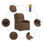 vidaXL Fauteuil de massage inclinable Marron Tissu
