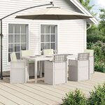 vidaXL Ensemble de salle à manger pour jardin 7 Pièces Blanc et crème PP