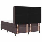 vidaXL Lit à ressorts avec matelas Marron foncé 160 x 200 cm tissu