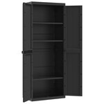 vidaXL Armoire de rangement d'extérieur noir 65x37x165 cm PP