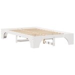 vidaXL Cadre de lit Blanc 120x190 cm en pin massif