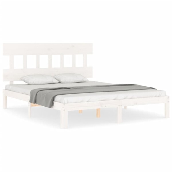 vidaXL Cadre de lit sans matelas blanc 160x200 cm bois de pin massif