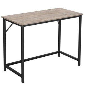 Bureau table poste de travail petite taille 100 x 50 x 75 cm pour bureau salon chambre assemblage simple métal style industriel gris 2_0004681