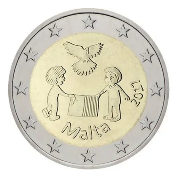 2 euros commémorative Malte 2017 UNC - La paix.