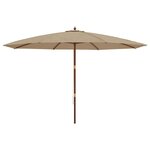 vidaXL Parasol de jardin avec mât en bois taupe 400x273 cm