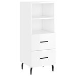 vidaXL Buffet Blanc brillant 34 5x34x90 cm Bois d'ingénierie