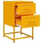 vidaXL Tables de chevet 2 Pièces jaune moutarde 36x39x60 5 cm acier
