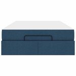 vidaXL Cadre de lit avec matelas avec matelas 2 Pièces Bleu tissu