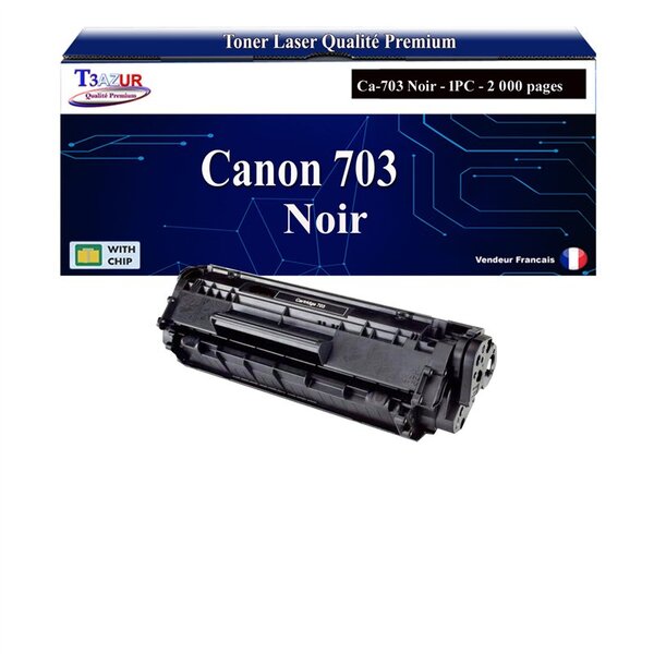 T3AZUR - Toner compatible avec Canon FX10 / FX9 / 703 pour Canon MF-4010  MF-4050  MF-4100  MF-4110  MF-4120 Noir - 2 000p