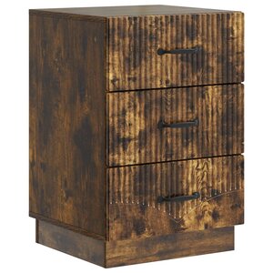 vidaXL Cabinet de chevet avec tiroir Chêne fumé 43 x 41 x 63 5 cm