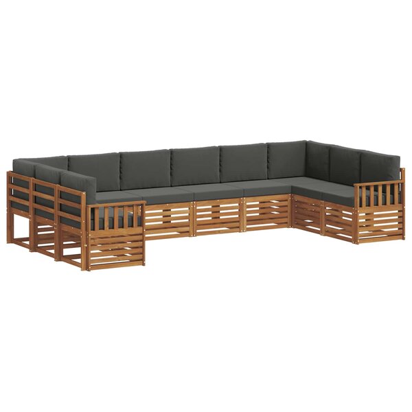 vidaXL Ensemble de canapés d'extérieur 10 pc Naturel et Anthracite