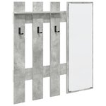 vidaXL Porte-manteau mural avec stockage avec miroir Gris Béton 100 x 10 x 100 cm