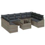 vidaXL Ensemble de canapé de jardin 10 Pièces Gris 100 x 55 x 73 cm