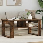 vidaXL Table basse Chêne fumé 96 x 54 x 44 cm Bois d'ingénierie