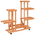 vidaXL Support à fleurs avec roues 95x25x101 cm bois massif de sapin