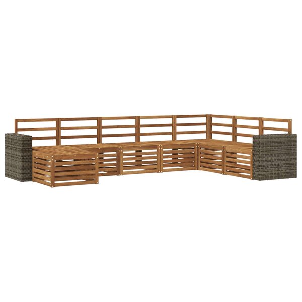vidaXL Ensemble de canapés d'extérieur 8 Pièces Naturel