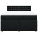 vidaXL Sommier à lattes de lit avec matelas Noir 140x190 cm Tissu