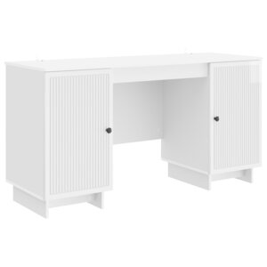 vidaXL Bureau Blanc brillant Bois d'ingénierie 142 5 x 50 x 75 cm