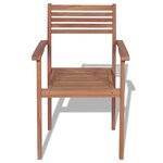 vidaXL Chaises empilables de jardin 4 Pièces Bois de teck solide