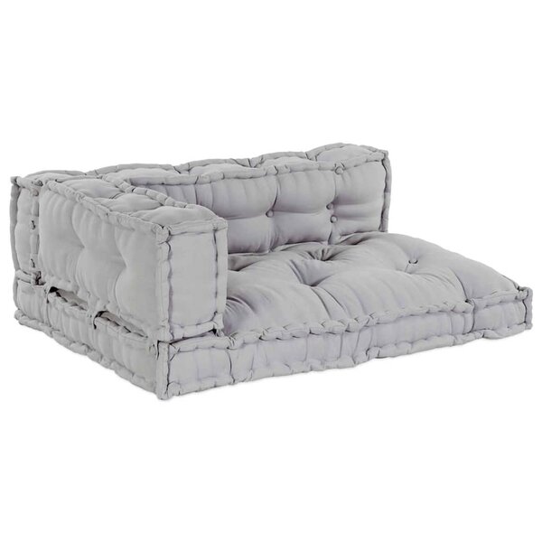 vidaXL Coussin de canapé sur palette Gris tissu