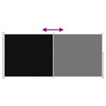 vidaXL Auvent latéral rétractable de patio 220x500 cm Noir