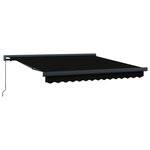 vidaXL Auvent rétractable Noir 350 x 250 cm Toile et Aluminium