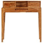 Bureau table meuble travail informatique avec tiroirs bois massif 88 cm 0502139