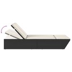 vidaXL Chaise longue double avec coussins noir résine tressée