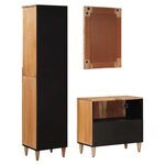 vidaXL Ensemble de mobilier de salle de bain avec tiroir 3 Pièces Naturel