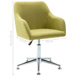 vidaXL Chaise pivotante de salle à manger Vert Tissu