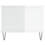 vidaXL Table basse Blanc brillant 90x50x40 cm Bois d'ingénierie