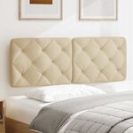vidaXL Coussin de tête de lit crème 120 cm tissu